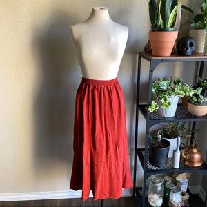 Red midi skirt